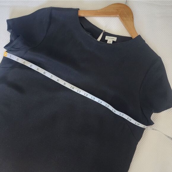 Cuyana The Silk Tee Dress Black High LowMini Minimalist Casual Short Sleeve - Picture 15 of 16